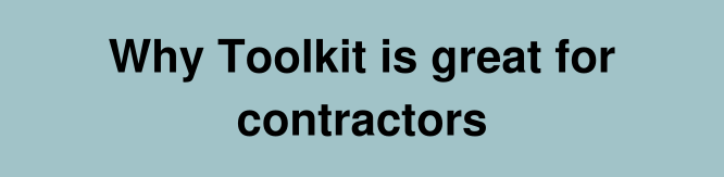 why toolkit is great for contractors